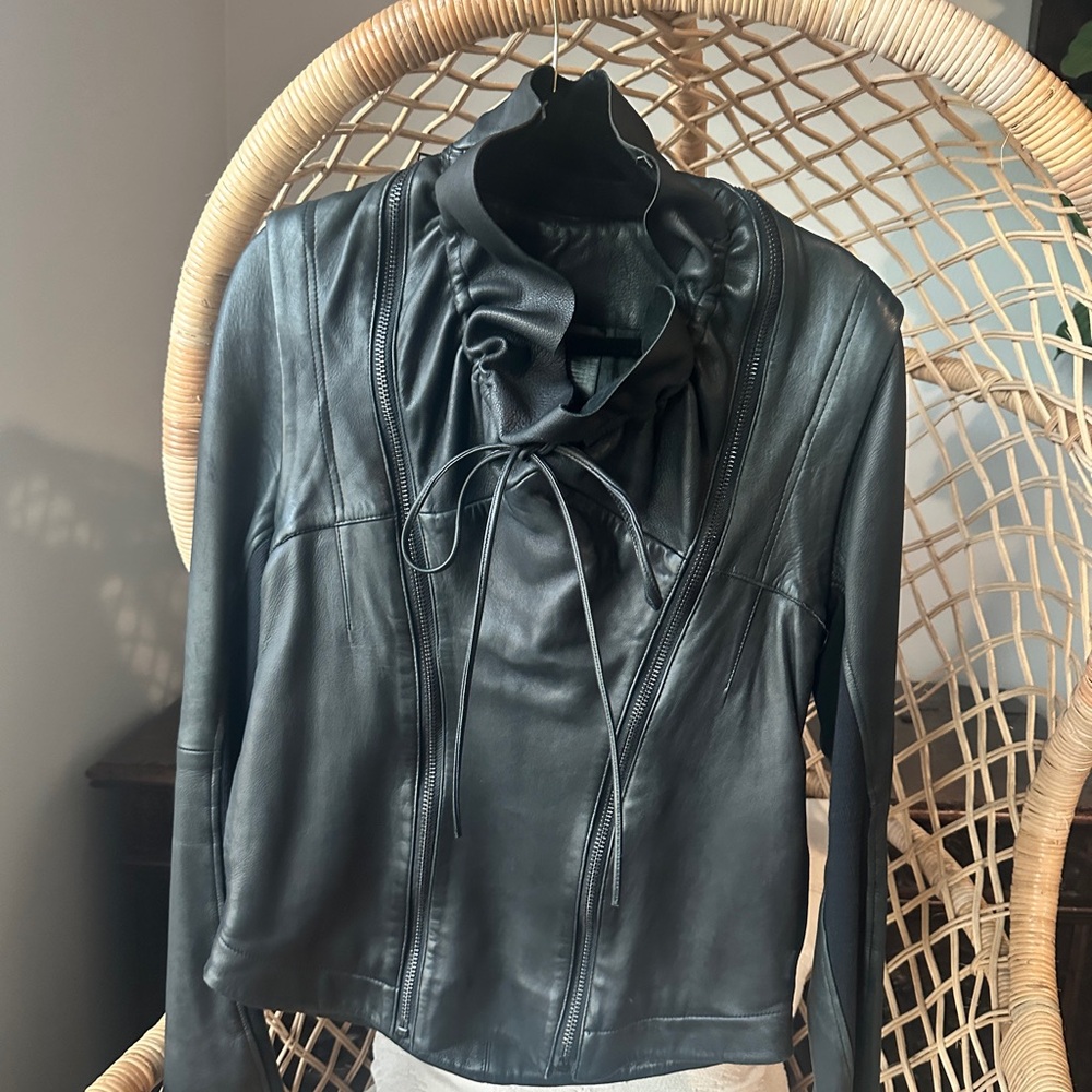 LAMBSKIN Unisex BLACK Leather JACKET by DELUSION